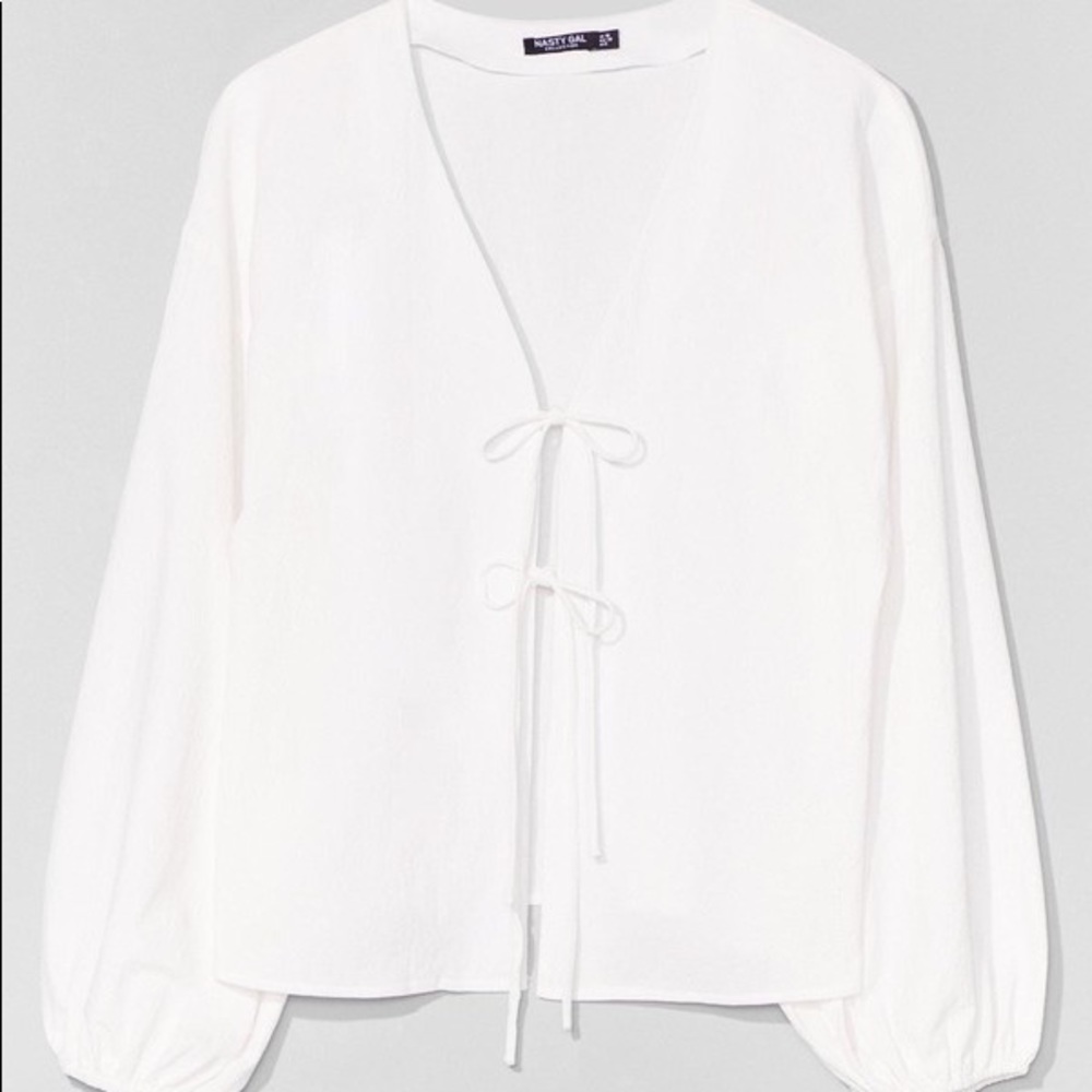 Nasty gal tie front blouse